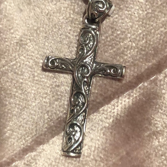 Antique Style Swirl Cross Sterling Silver - Picture 2 of 11